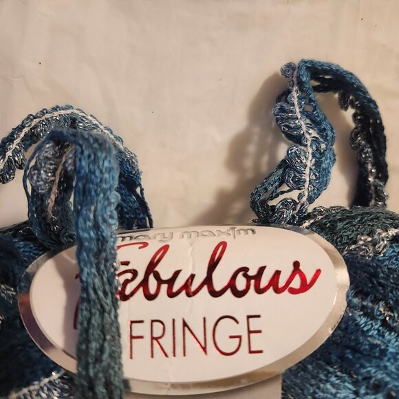 Mary Maxim Fabulous Fringe 2 Skeins 749-100 Bushels of blue 100 Grams yarns - Picture 4 of 4